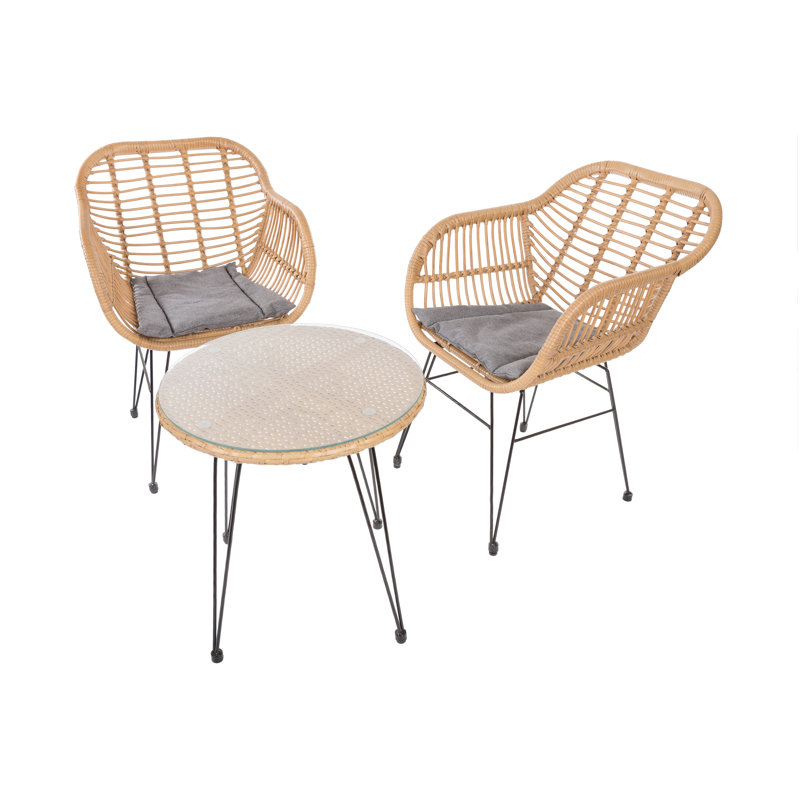 Gervasio 2 Seater Bistro Set with Cushions