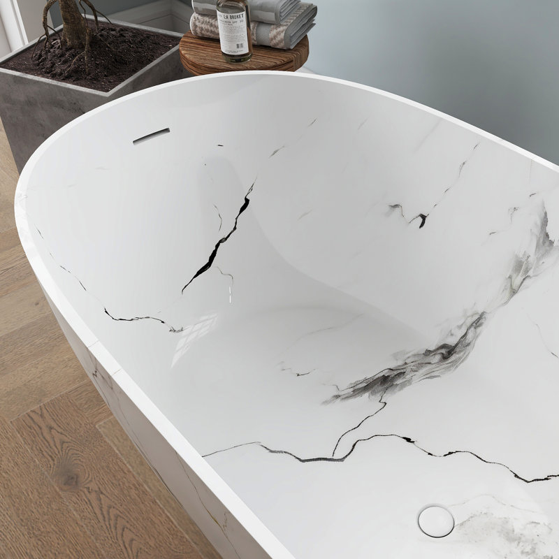 Baignoire de trempage autoportante en marbre Forma, Marble