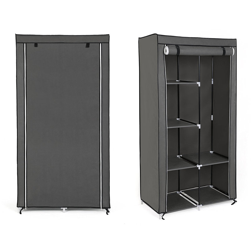 88cm Portable Wardrobe, Grey