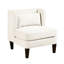 Chaise d'appoint de salon beige avec siège réversible et tissu pour base en contreplaqué-2091403620
