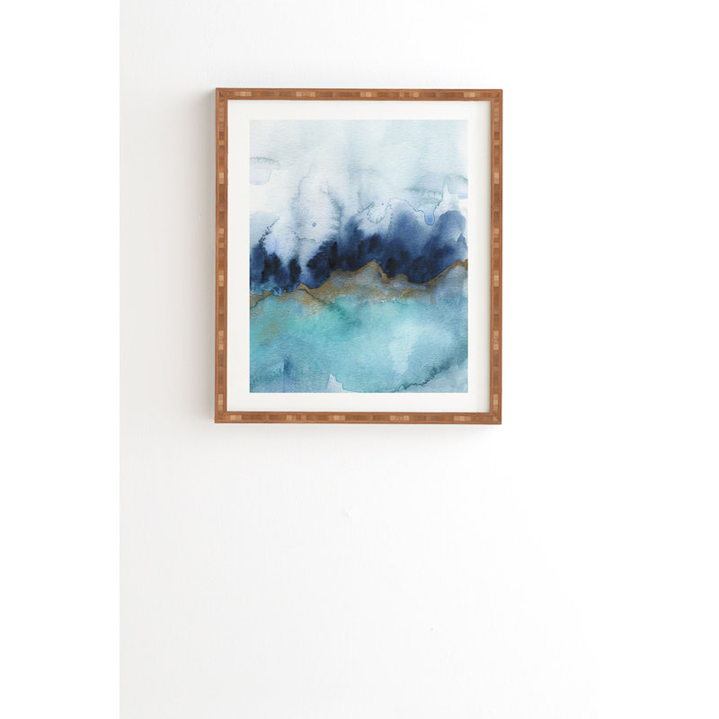 « mystic abstract aquarelle », reproduction, H 20 po x l 20 po x P 2 po, Armature en bambou, Pas de tapis