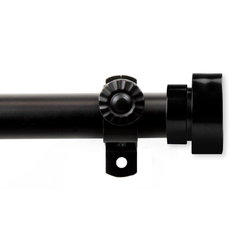 Tringle à rideaux simple réglable 28 'à 48' 0,81 ', H 2,5 po x l 340 po x P 2 po, Noir