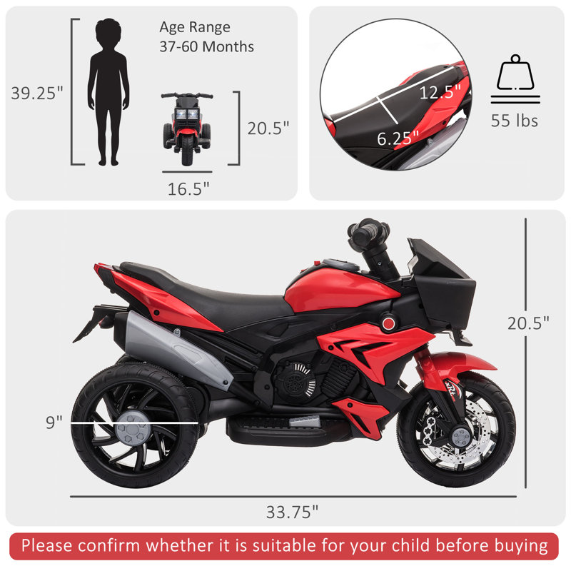 Jouet à pédale électrique pour enfants, Rouge