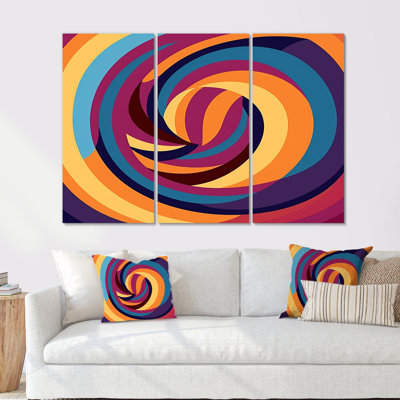 Ensemble de salon Cyerra - Art mural abstrait en spirale