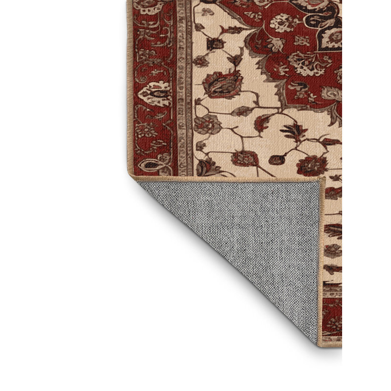 Tapis brun lavable à la machine, Rond 8 pi