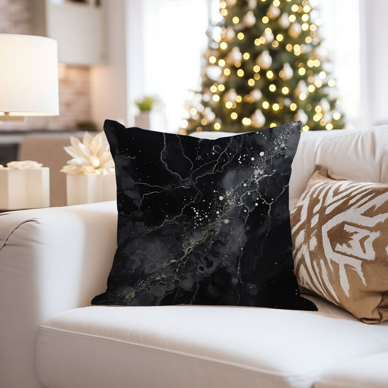 Abstract Black Marble Geode I Modern, 20"H x 20"W
