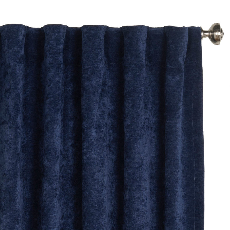 Padma Semi Sheer Curtain, Navy Blue
