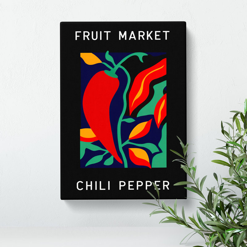 XMKTMKT-514 Red Chili Pepper Fruit Market Exhibition Vol.2 - Wrapped Canvas Print, 50cm H x 35cm W x 3cm D
