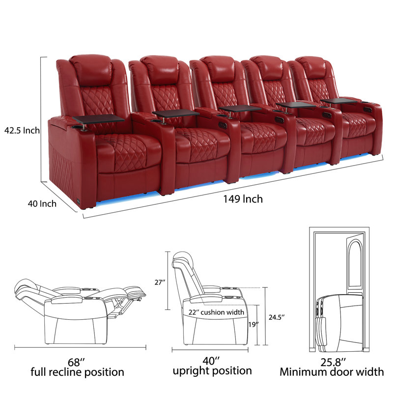 Fauteuil de cinéma inclinable Power Zero Gravity, Rouge