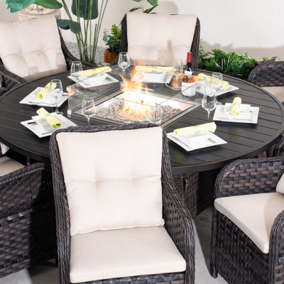 Algird 8-Person Wicker Patio Dining Set With Square Table