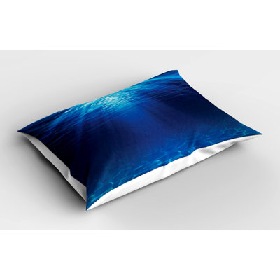 Ambesonne Ocean Pillow Sham 2 Pack Sandy Seabed Sea Scene Navy Blue Aqua -  pil-2_15012_26x20