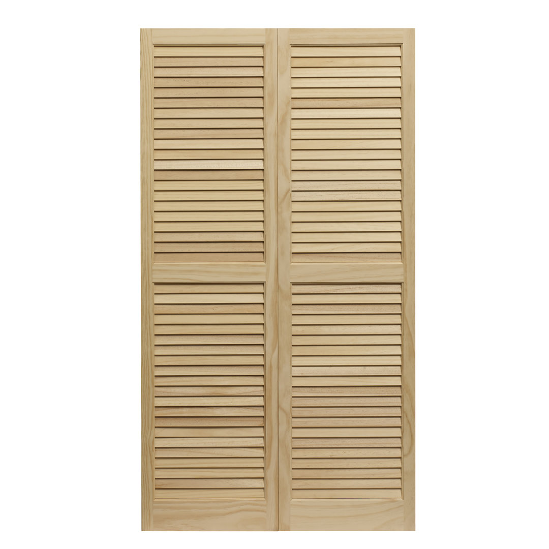 Pinecroft Louvered Wood Exterior Shutters (Set of 2) LTL Home Products 