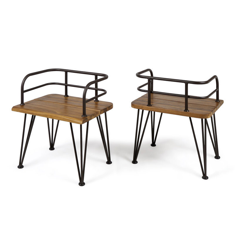 Chaise en bois industriel et métal Zion (ensemble de 2)
