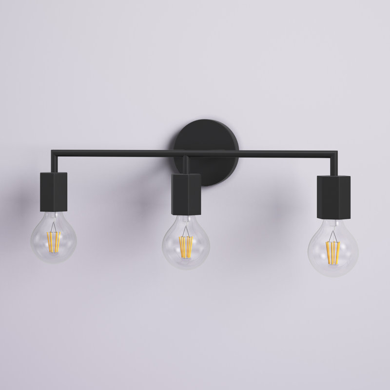 Éclairage de salle de bain à intensité variable 3 lumières Chanh, Noir