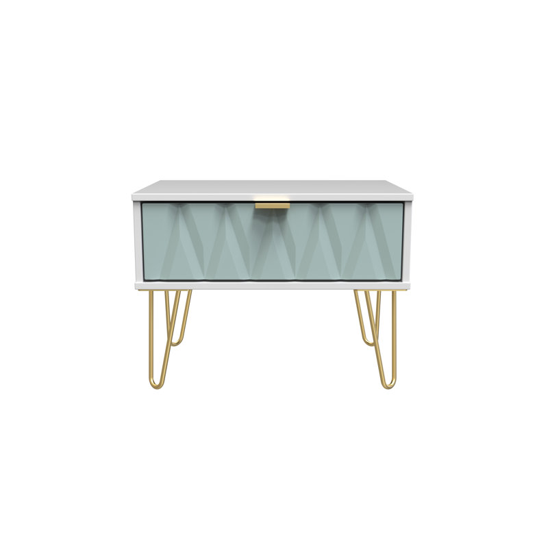 Baturhan 58cm W Manufactured Wood Bedside Table, Duck/White