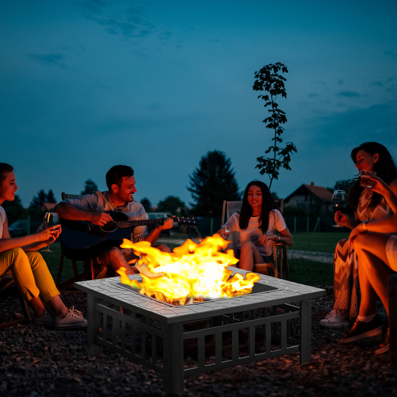 Tarvis Rectangle Steel Wood Burning Smokeless Fire Pit