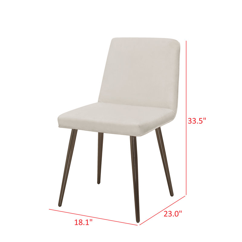 Chaise parsons rembourrée en velours gris clair Bledar