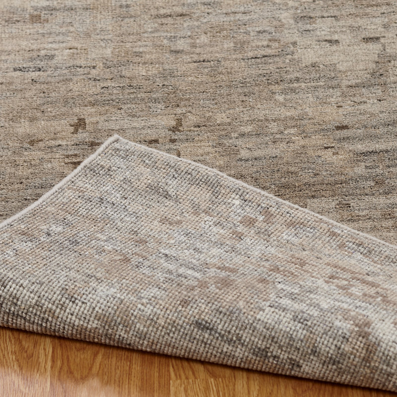 Woehler Abstract Area Rug in Beige, Rectangle 6' x 9'