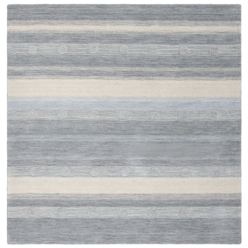 Gosselin children's hand-woven wool rug, Carré 5 pi