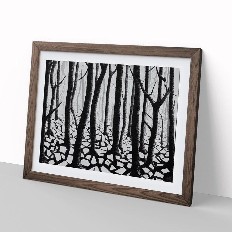 Awesome Forest - Framed Print, 34cm H x 46cm W x 2cm D, Walnut