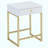 Modern End Table With Drawer - White & Brass Accent Table For Living Room, Bedroom, Entryway | Space-saving, Sturdy Design
