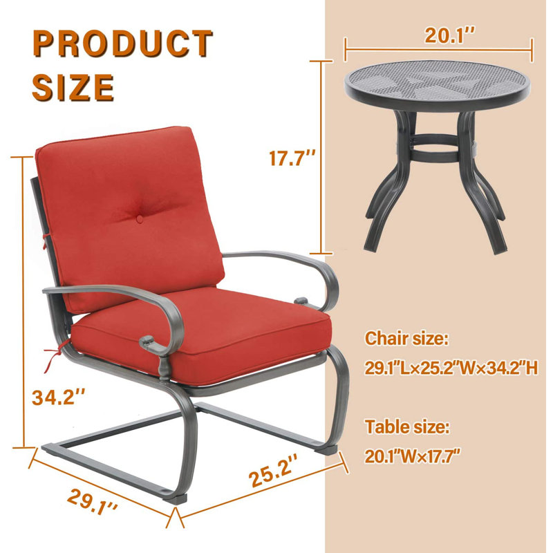 Craigmore 2 - Person Modular Patio Conversation Sets with Cushions, Red
