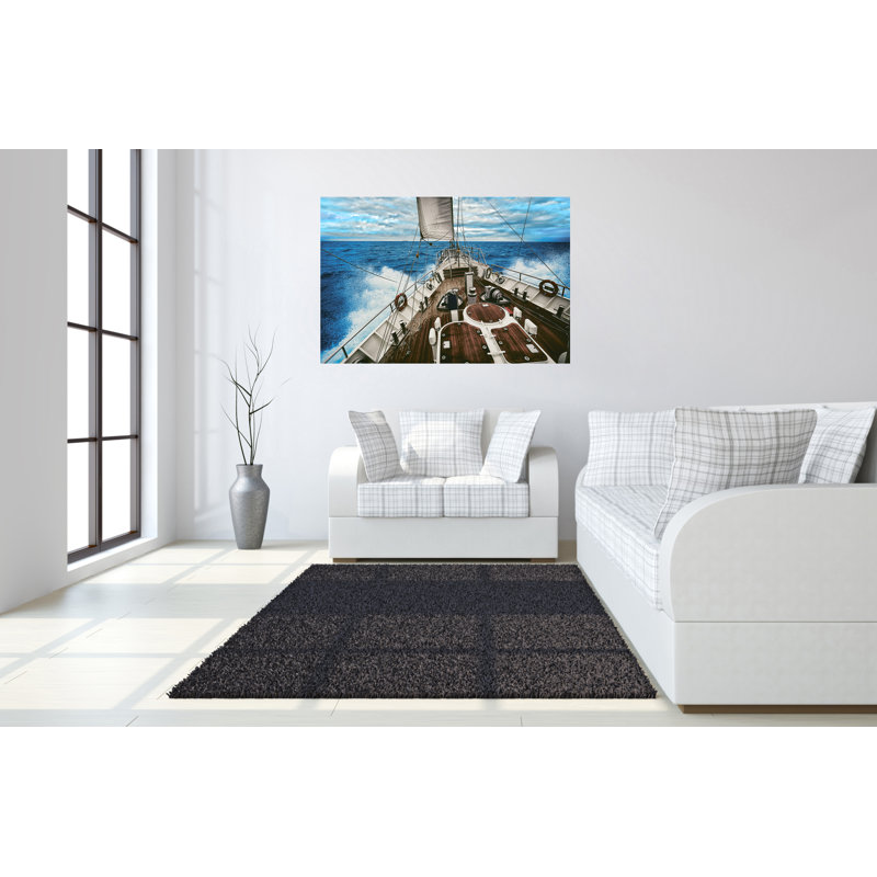 Art mural en verre trempé sans cadre Sail Sail Waters - 40 po x 60 po
