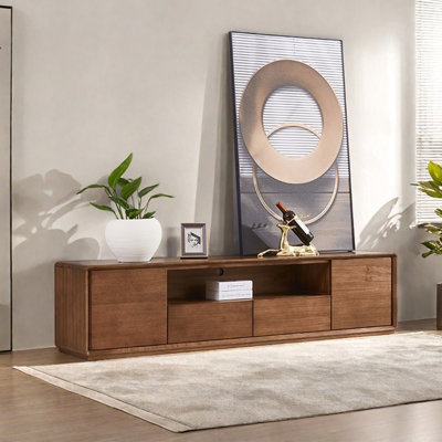 Black walnut solid wood furniture TV cabinet