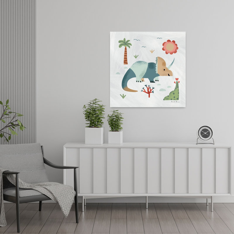 Dino Fun III, art contemporain de paysage de cactus contemporain, H 24 po x l 24 po