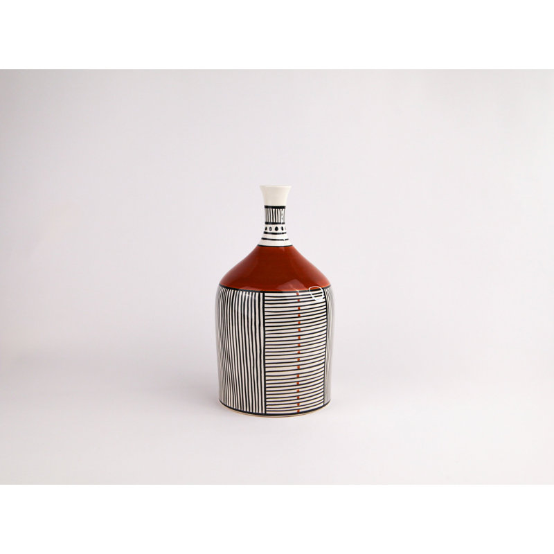 African Handmade Ceramic Table Vase