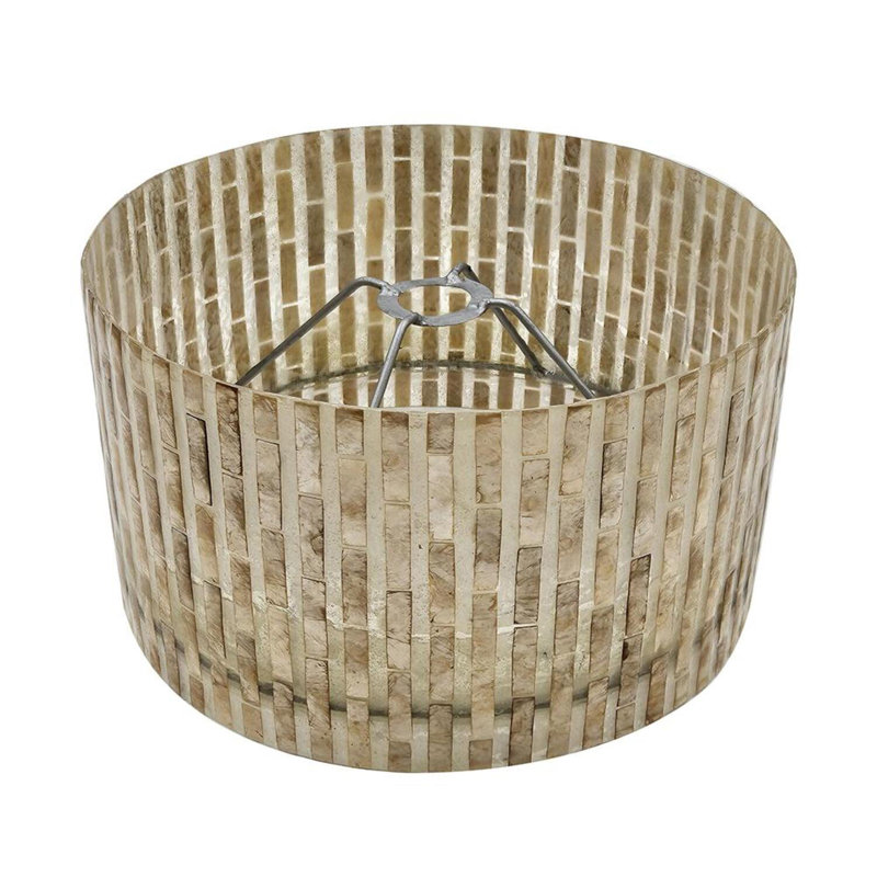 Abat-jour tambour 7,1 "en beige / brun