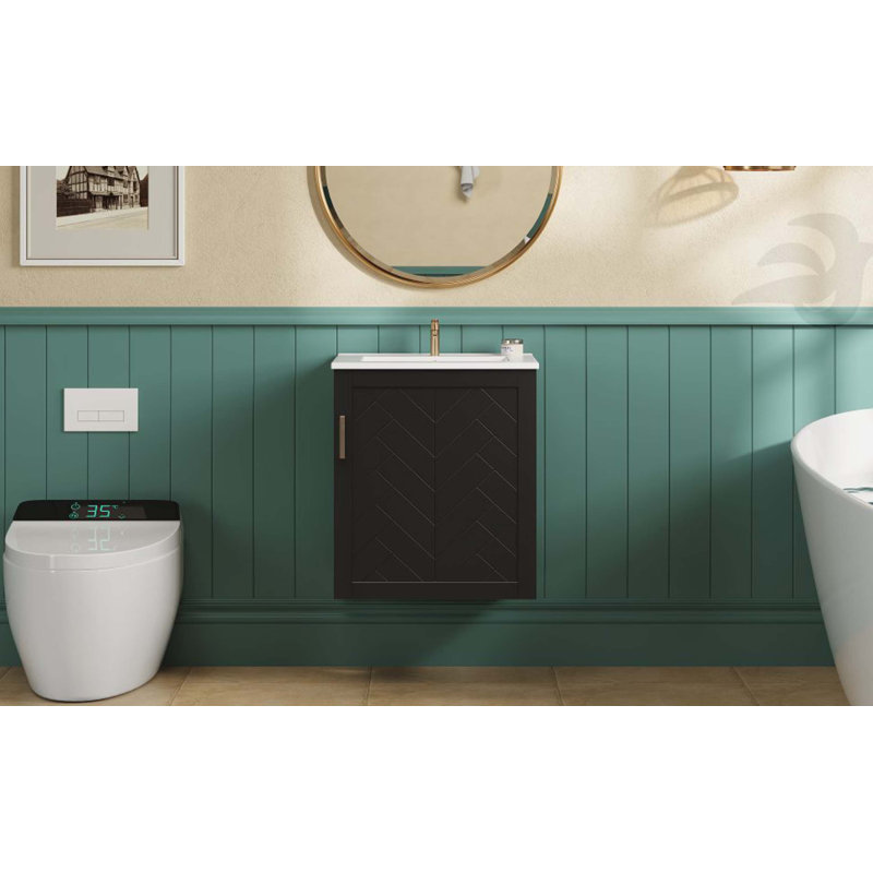 Armoire de salle de bain murale 20 "avec armoire latérale combinée, armoire de salle de bain avec porte à fermeture douce, meuble-lavabo moderne avec lavabo