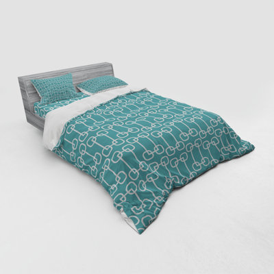 Ensemble de housse de couette moderne et contemporaine en microfibre bleue