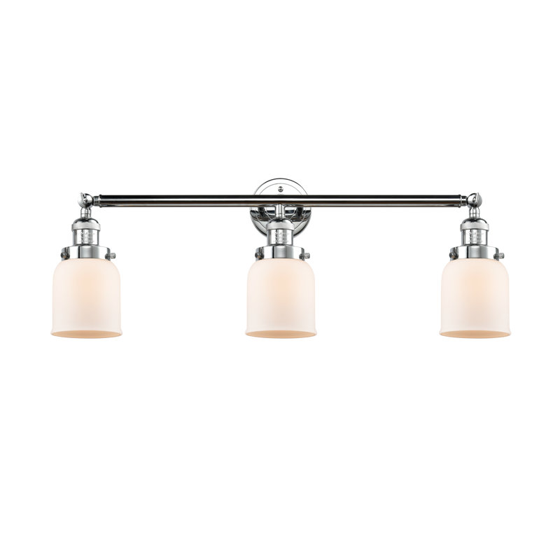 Aponte 3 - Light Dimmable Vanity Light, Matte White, Polished Chrome, Bulb Not Included