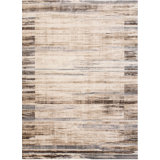 Ivory Distressed Bohemian Isabella Striped Rug by , Stylish and Trendy Area Rug for Adding Bohemian Charm to Your Living Room, Bedroom, Office, or Home Décor