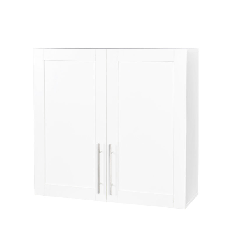Unité de rangement blanche empilable de H 11,75 po x l 32,41 po Bettye - avec tablettes et cloisons amovibles
