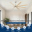 84" Oversized Large Brushed Nickel Light Yellow Solid Wood Ceiling Fan with Dimmable Led Light Control Reversible DC Motor For Living Room Warehouse Villa-715284275-715284272-715284279