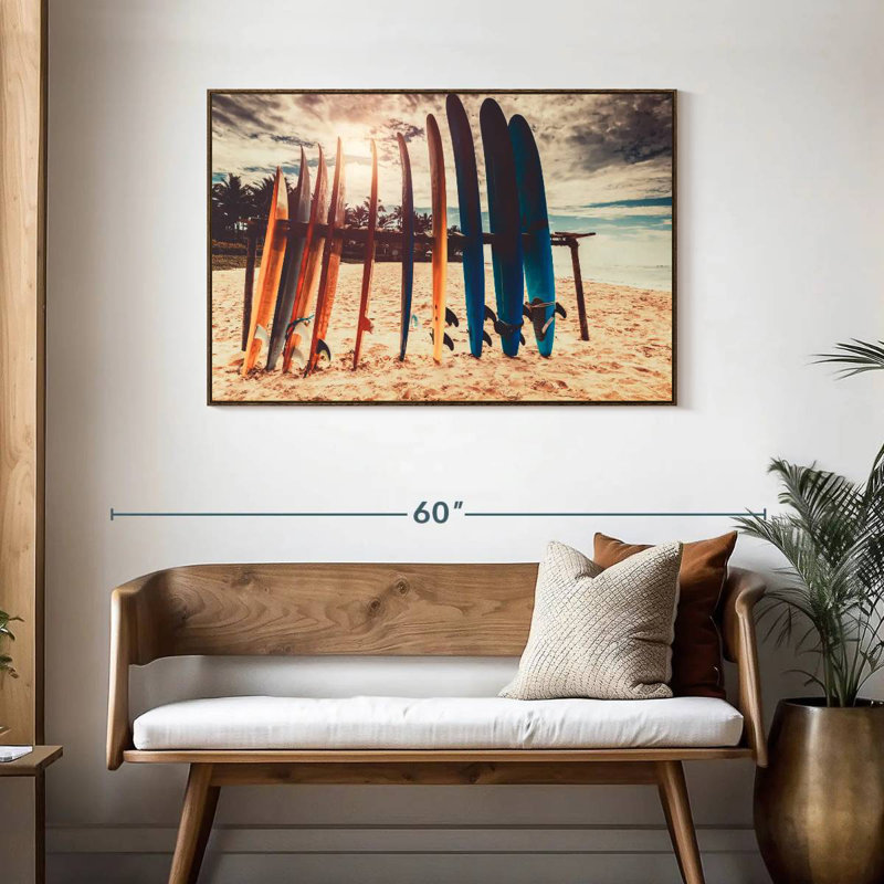 Support de planche de surf, 25 po x 17 po, Cadre flottant noyer