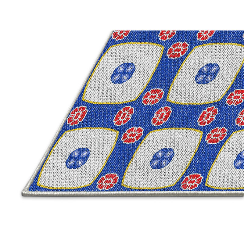 Tapis gris/rouge à motifs Arison, Rectangle 5 pi x 7 pi