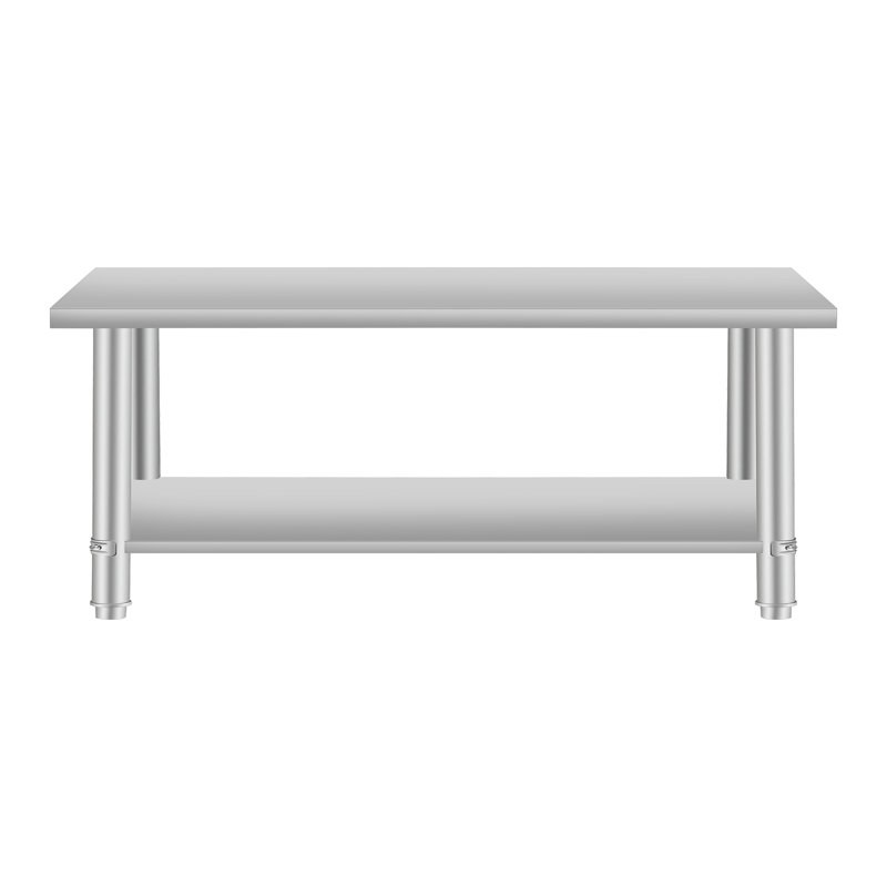 Table de travail de cuisine commerciale en acier inoxydable de 24 po de largeur et de 60 po de longueur, 35,5 po de hauteur, fonction fiable et facile à entretenir