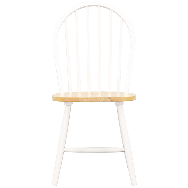Chaises rustiques (4) - brun naturel et blanc, salle à manger élégante (de 4) et style blanc