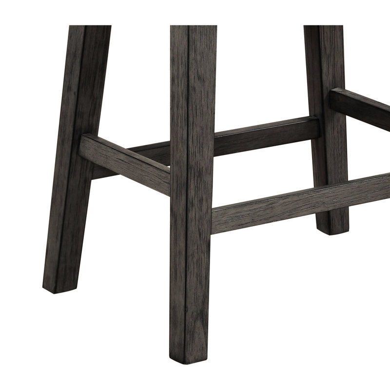 Hauteur du comptoir de 2 tabourets gris, siège en similicuir noir et garniture cloutée remarquable pour le coin repas, 2 tabourets, bois