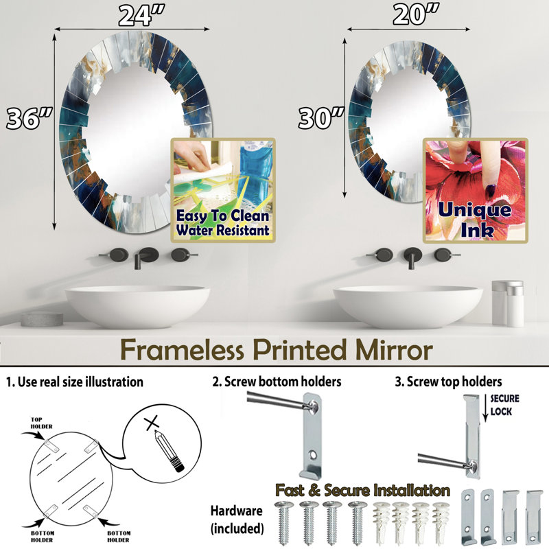 Miroir mural Willella, 36 po x 24 po