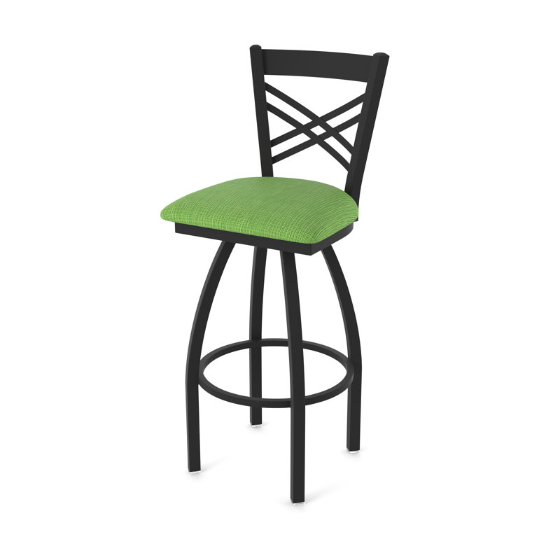 Catalina 36" Swivel Bar Stool, Fabric-Graph Parrot, Black Wrinkle