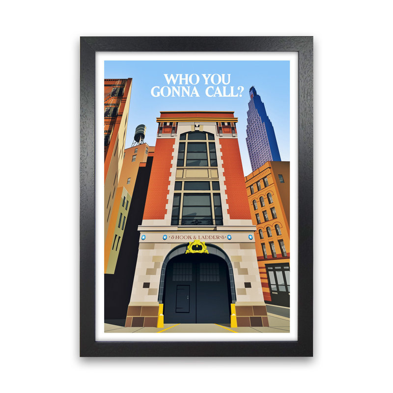 Ghostbusters Day by Richard O'Neill - Print, 63cm H x 46cm W x 3cm D, Black Framed
