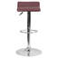 Tabouret de bar contemporain à hauteur réglable en vinyle avec siège ondulé uni et base chromée Murphy-1043312378
