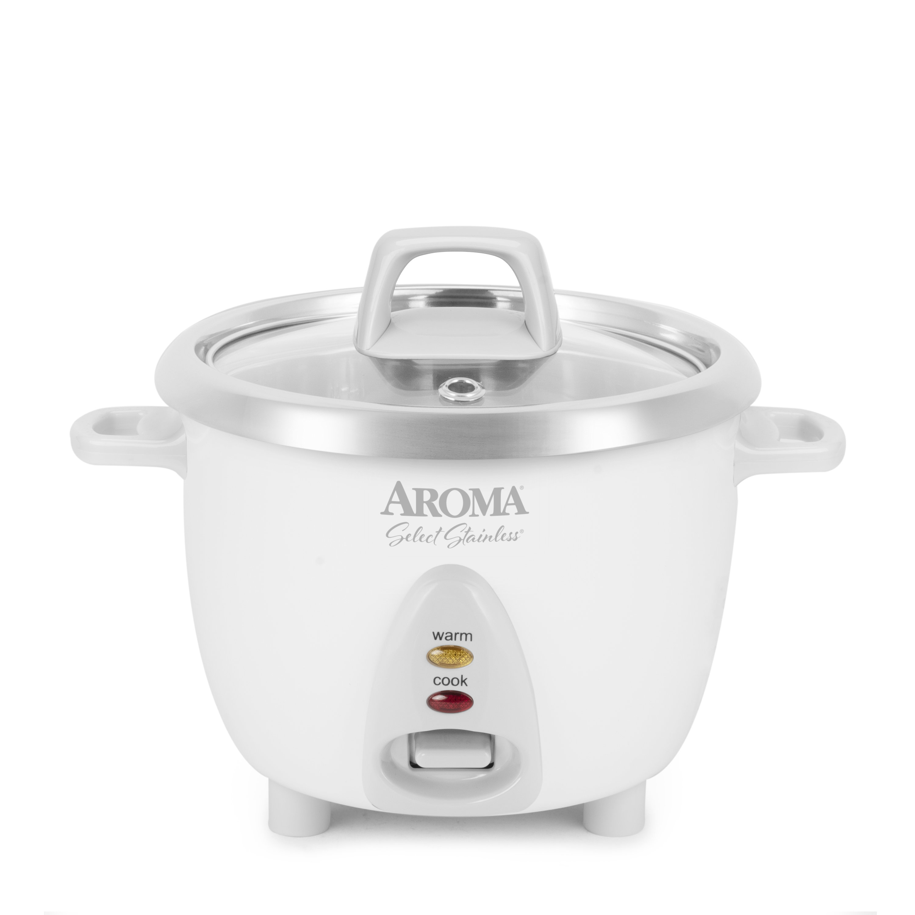 AROMA® Select Stainless® Pot Style Rice Cooker, 3Cup (Uncooked) / 6Cup (Cooked), Stainless