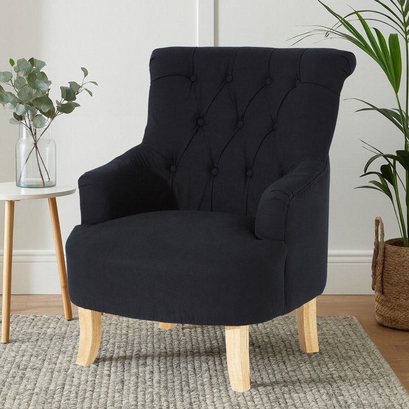 Louisa Upholstered Armchair, Black