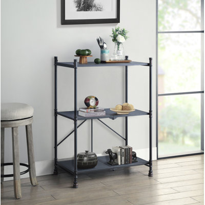 Gaddow Sandy Black and Dark Bronze Foldable Serving Cart
