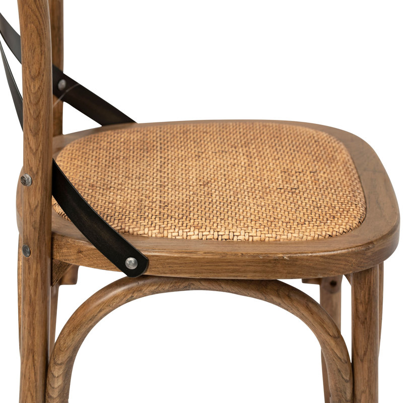  Solid Wood Side Chair Dining Chair, Brown/Black